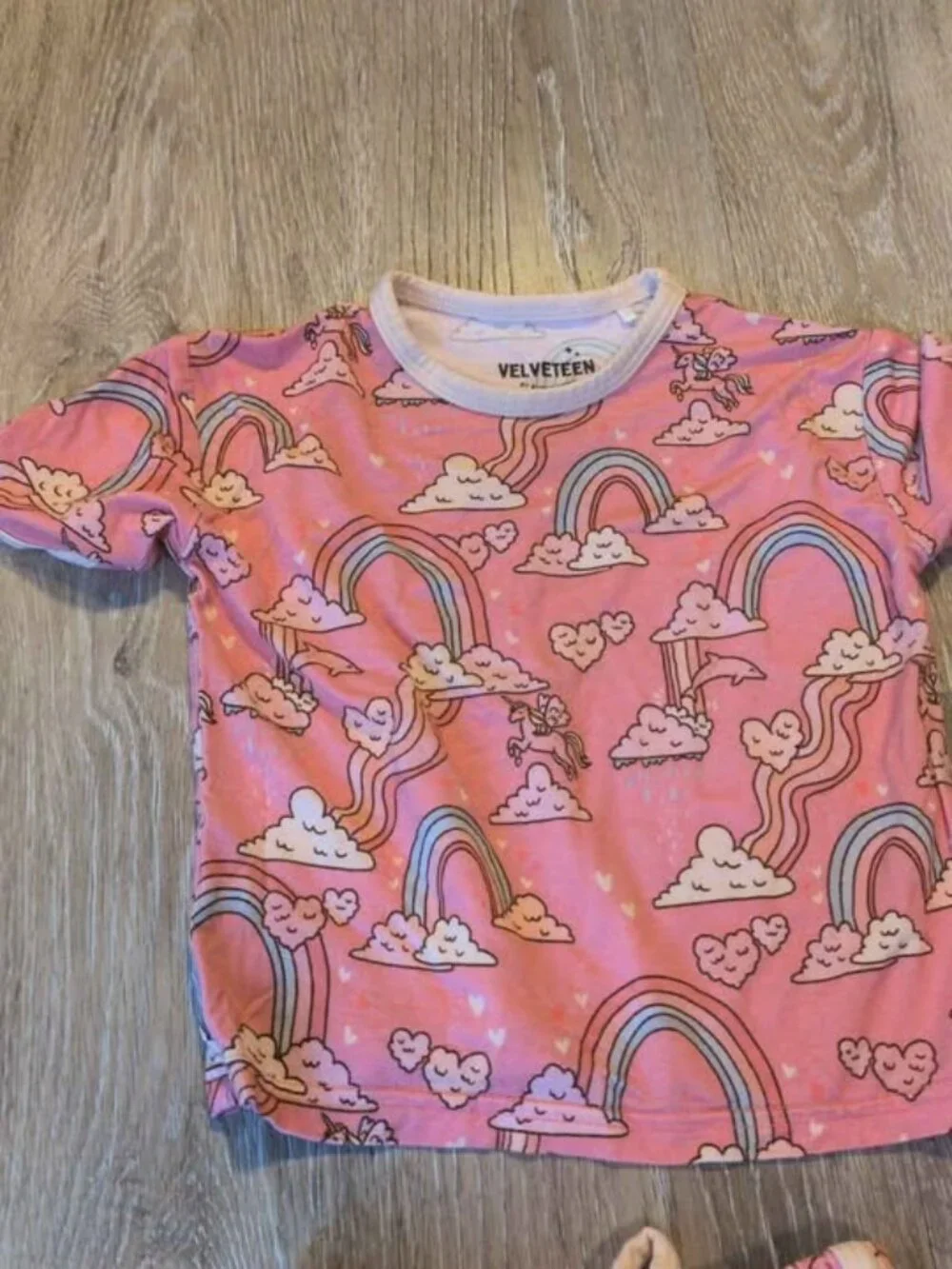 Velveteen Bunny Knots Rainbow Cloud Outfit 6-12M bamboo pajama